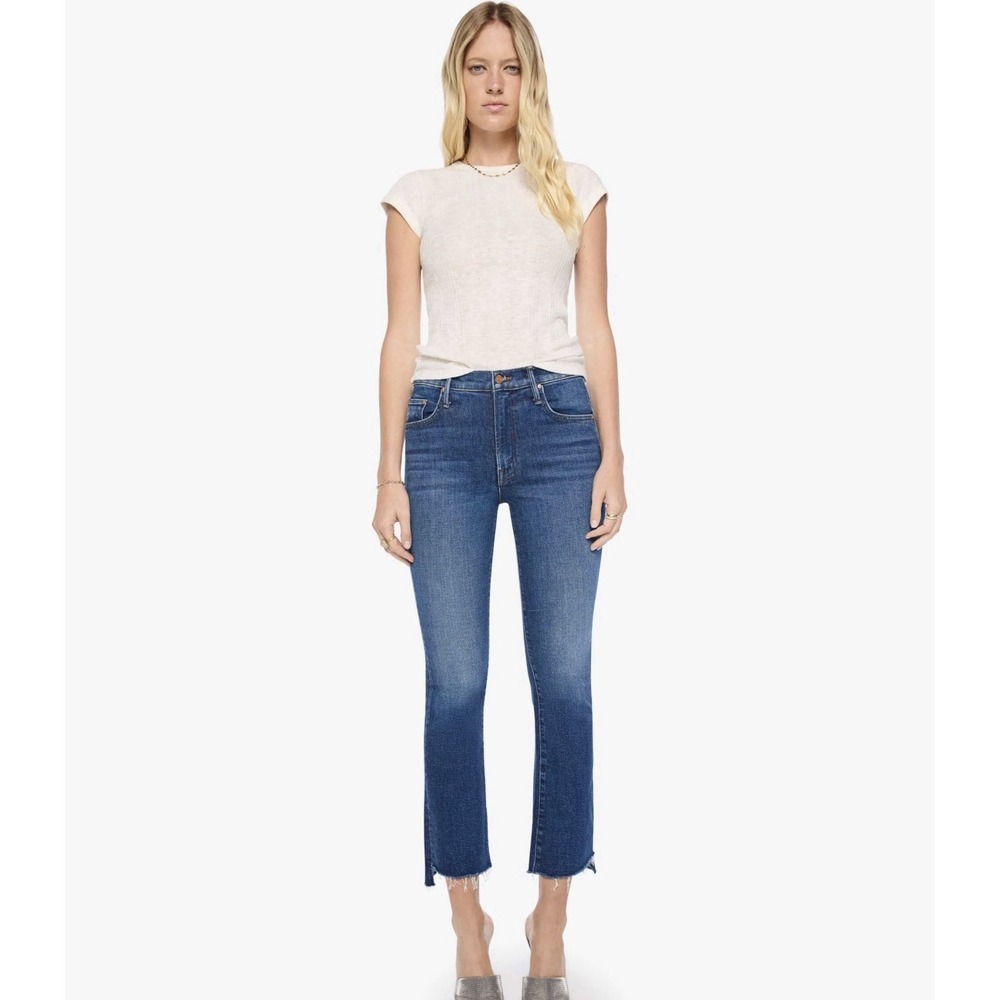 Reformation Cropped Flood Raw Hem Denim Jeans Kasai Boho Grunge Skater Flare 24